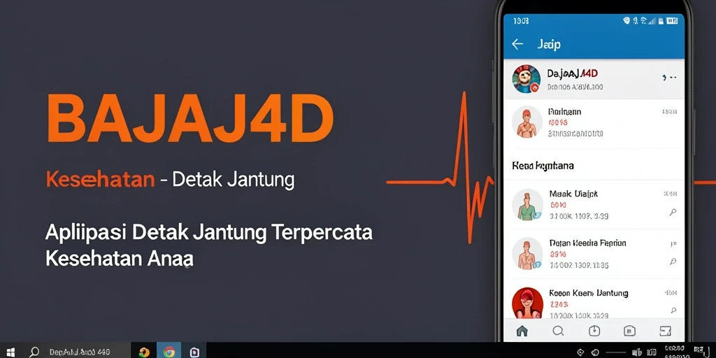 Antarmuka aplikasi BAJAJ4D dengan grafis detak jantung.