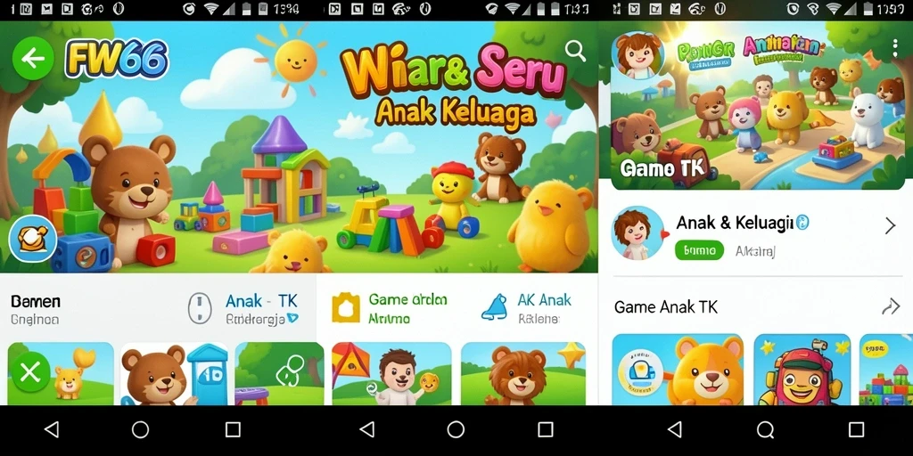 Tampilan antarmuka FW66 untuk permainan belajar anak.