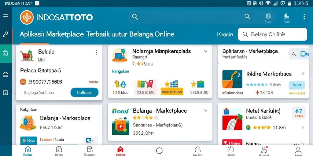 Tampilan antarmuka aplikasi INDOSATTOTO yang user-friendly untuk belanja online.
