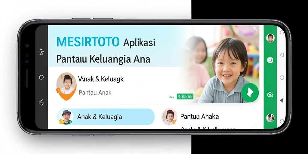Antarmuka aplikasi MESIRTOTO untuk pantau anak yang ramah pengguna.