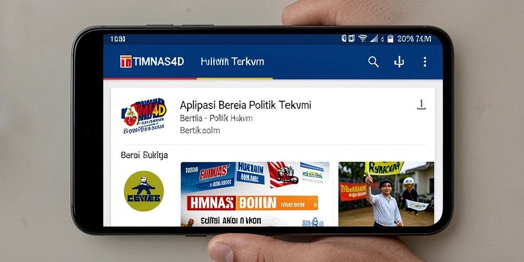 Antarmuka TIMNAS4D menampilkan berbagai berita politik dan hukum terbaru.