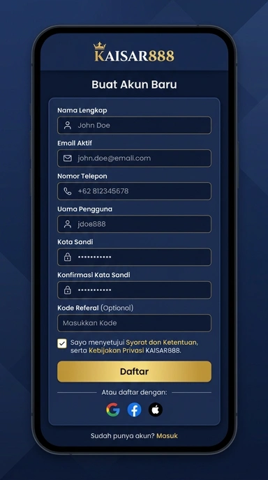 Panduan Registrasi Akun Kaisar888 untuk Pengguna Android
